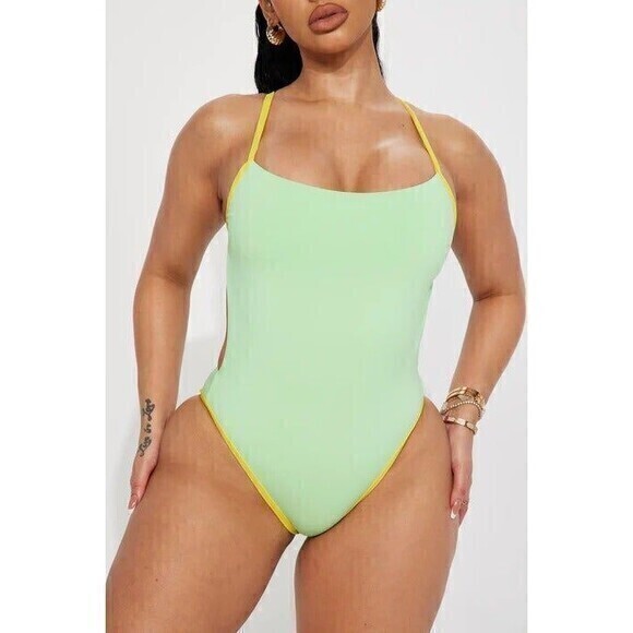 Dippin Daisys Neon Green One Piece Size XS‎ RefN04 - Picture 2 of 9